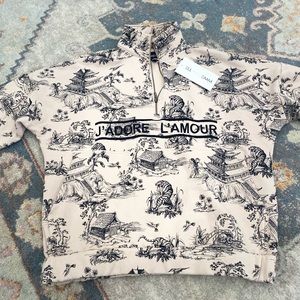 ELLANDEMM, J'ADORE L'AMOUR PATTERN HALF ZIP, S/M